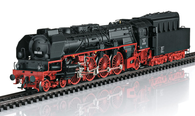 Class 08 4-8-2 with Powdered Coal Tender - 3-Rail - Sound and Digital -- German State Railroad 08 1001 (Era IIIa Mid 1950s, black, red)