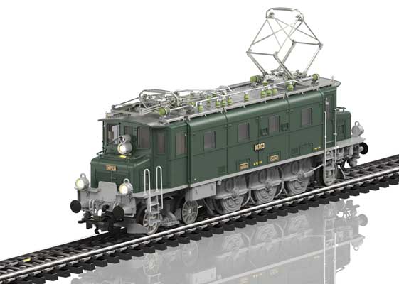 Class Ae 3/6 I Electric - 3-Rail w/Sound & Digital -- Swiss Federal Railways SBB/CFF/FFS #10703 (Era III 1950s, Fir Green, gray)-1