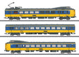 Class ICM-1 Koploper 3-Car Electric Rail Car Train - 3-Rail - Sound and Digita -- Power, Mid, End Cars, Dutch State Railways NS #4237 (Era IV 1984, yellow, bl-1