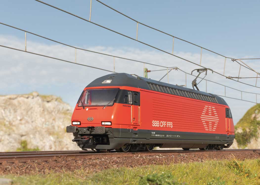 Class Re 460 Electric - 3-Rail - Sound and Digital -- Swiss Federal Railways SBB #460 067-2 (Era VI 2021, red, gray)-4
