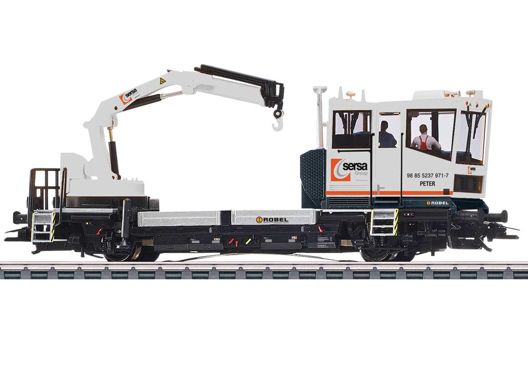 Class 54.22 ROBEL Track Maintenance Car - 3-Rail - Sound and Digital -- Sersa (Era VI 2019, white, orange, black)