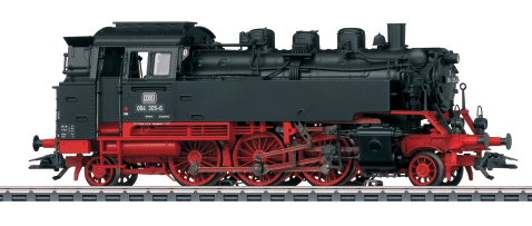 Steam Class 064 2-6-2T w/Welded Tank - 3-Rail - Digital & Sound Equipped -- German Federal Railroad DB (Era IV, black, red)
