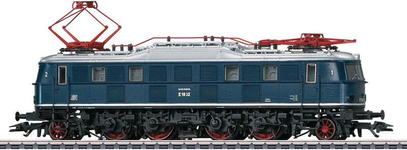 Class E 18 Electric - 3-Rail - Sound and Digital -- German Federal Railroad DB  18 32 (Era III 1964,blue, silver)-1