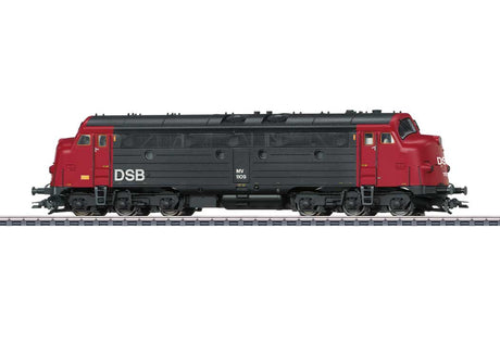 NOHAB Class MV Diesel - 3-Rail - Sound and Digital -- Danish State Railways DSB #1109 (Era IV 1983, black, red)