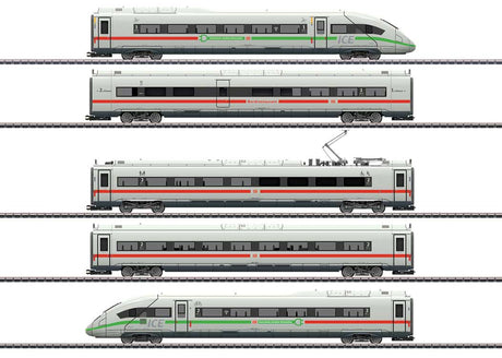 ICE 4 Class 412-812 5-Car Train-Only - 3-Rail - Sound and Digital -- German Railroad DB AG (Era VI 2019, white, red, green stripe)