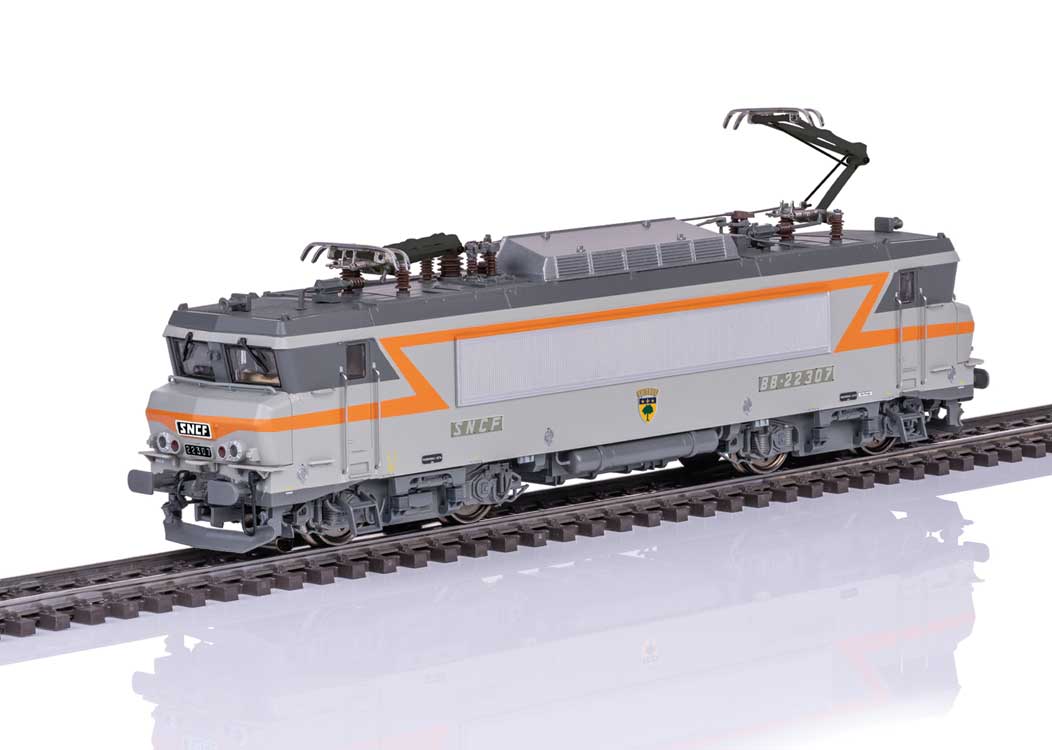 Class BB 22200 Electric - 3-Rail - Sound and Digital -- French State Railways SNCF #BB 22200 (Era VI 1985, gray, orange)-1