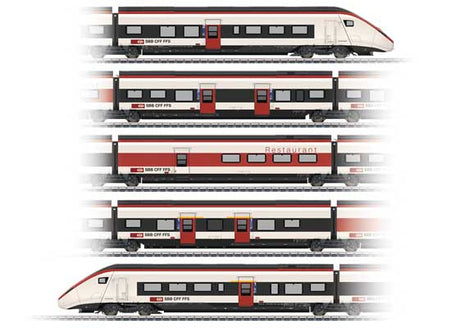 Class RABe 501 Giruno High-Speed Rail Car Train Only - 3-Rail - Sound & Digita -- Swiss Federal Railways SBB, 2 End Cars, 3 Intermediate Cars (Era VI 2021)
