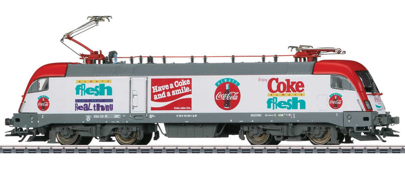 DB AG Class 182 Electric - 3-Rail - Sound and Digital -- German Railroad DB AG 182 293-1 (Fantasy Coca-Cola Scheme, Era VI 2020, whit