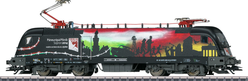 Class 182 Electric - 3-Rail w/Sound & Digital -- Raaber Railroad GYSEV #91 43 0470 505-8 (Era VI, Full Color Graphics)
