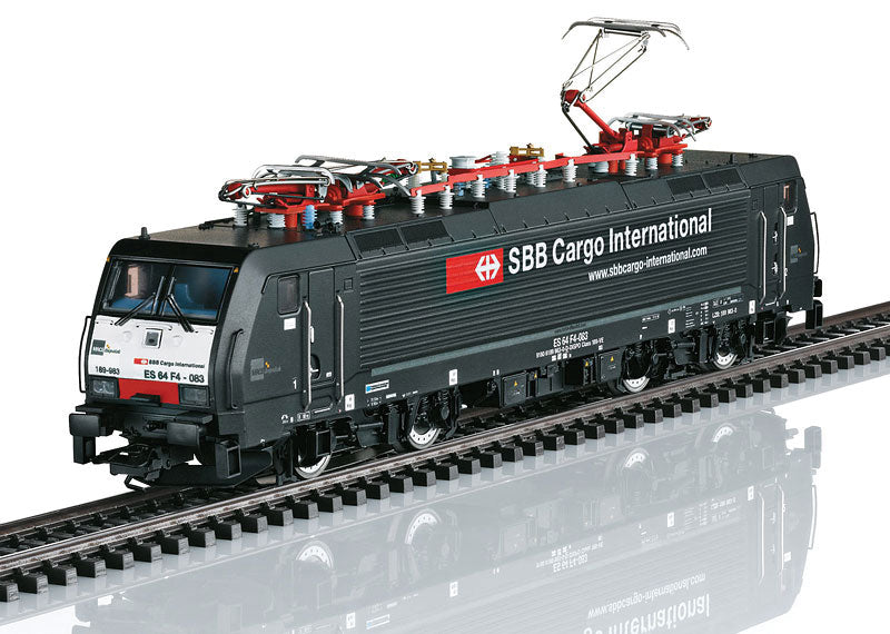 Class 189 ES 64 F4 Electric - 3-Rail w/Sound & Digital -- MRCE Dispolok (Era VI 2014, black, white, red, SBB Cargo Logo)-1