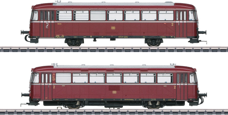 Class VT 98.9 Railcar with VS 98 Cab Car - 3-Rail - Sound and Digital -- German Federal Railroad DB VT 98 9705, VS 98 306 (Era III 1960s, red, silver