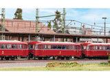 Class 998.0 Rail Bus Trailer - 3-Rail - Ready to Run -- German Federal Railroad DB #998 042-6 (Era IV 1970s, red, gray)-2