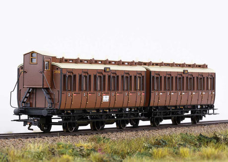 Paired Compartment Car Set - 3-Rail - Ready to Run -- Royal Prussian Railroad KPEV (Era 1, 3 Schemes)-2