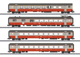Type AD Combine, Type WR Diner, 2 Type B Coaches - 3-Rail - Ready to Run -- Swiss Federal Railways SBB/CFF/FFS (Era IV 1975, Swiss Express, gray, orange-1