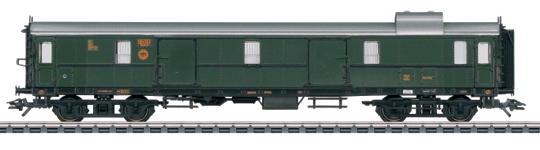 Type Pw4¸ Hannover Hechtwagen Baggage Car w/Cupola - 3-Rail - Ready to Run -- German State Railroad DRG #2 (Era II, green, silver)