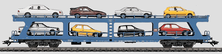 Auto Carrier w/Eight Automobiles -- DB