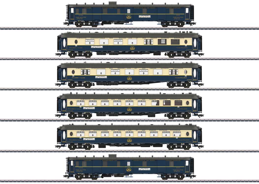 Edelweiss Parlor 6-Car Set - 3-Rail - Ready to Run -- Wagons-Lits CIWL (Era II 1937, blue, ivory)-1