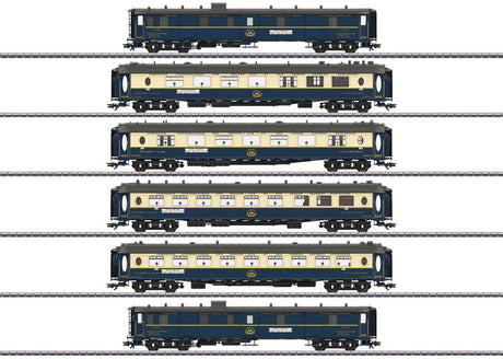 Edelweiss Parlor 6-Car Set - 3-Rail - Ready to Run -- Wagons-Lits CIWL (Era II 1937, blue, ivory)-1