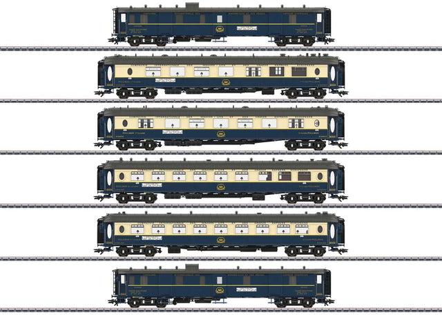 Edelweiss Parlor 6-Car Set - 3-Rail - Ready to Run -- Wagons-Lits CIWL (Era II 1937, blue, ivory)-1