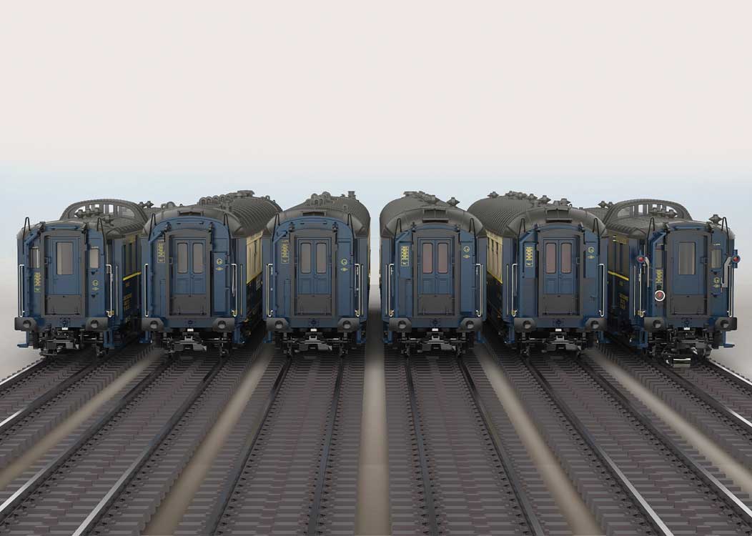 Edelweiss Parlor 6-Car Set - 3-Rail - Ready to Run -- Wagons-Lits CIWL (Era II 1937, blue, ivory)-2