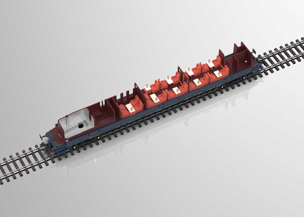 Edelweiss Parlor 6-Car Set - 3-Rail - Ready to Run -- Wagons-Lits CIWL (Era II 1937, blue, ivory)-4