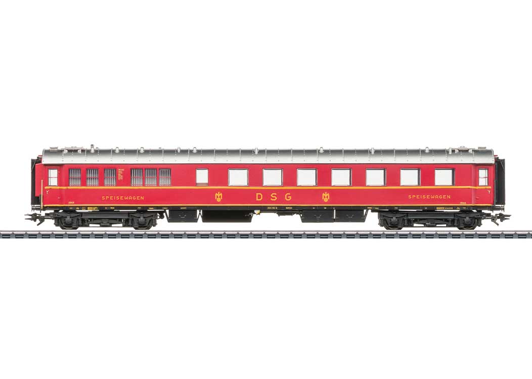 Type WR4u(e) Diner- 3-Rail - Ready to Run -- German Federal Railroad DB (Era IIIb, red, silver)