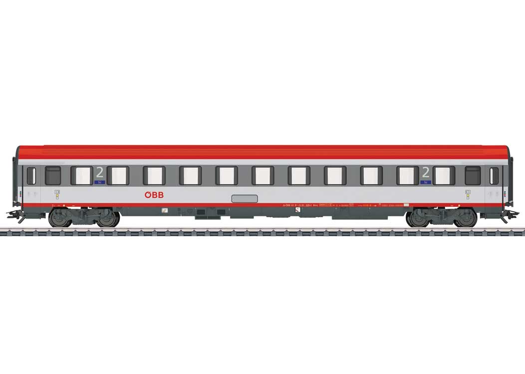 Type Ampz 1st Class Coach - 3-Rail - Ready to Run -- Austrian Federal Railways OBB (Era VI 2012, white, red, gray)