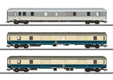 Type Dm 903, Dms 905.0 & Dm 902 Baggage Car Set - 3-Rail - Ready to Run -- German Federal Railroad DB (Era V 1993, 1 gray, & 2 blue, ivory)-1