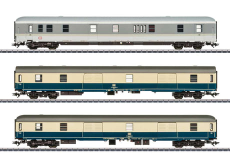 Type Dm 903, Dms 905.0 & Dm 902 Baggage Car Set - 3-Rail - Ready to Run -- German Federal Railroad DB (Era V 1993, 1 gray, & 2 blue, ivory)-1