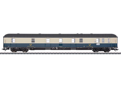 Type Post mr-a Mail Car - 3-Rail - Ready to Run -- German Federal Mail DBP (Era IV 1980, blue, ivory, gray)-2
