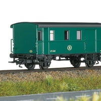 4-Car Passenger Set w/Baggage & 3 Coaches - 3-Rail - Ready to Run -- Belgian State Railways SNCB (Era III 1950s, green, black)