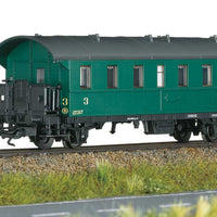 4-Car Passenger Set w/Baggage & 3 Coaches - 3-Rail - Ready to Run -- Belgian State Railways SNCB (Era III 1950s, green, black)