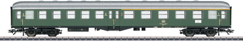 Type ABymb 411 1st-2nd Class Center Entry Coach - 3-Rail - Ready to Run -- German Federal Railroad DB (Era IV 1969, green, silver)
