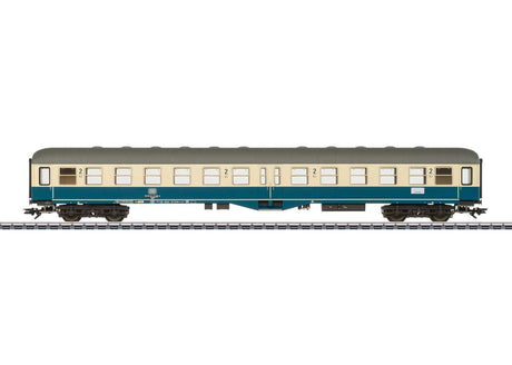 Type Bylb 421 2nd Class Coach - 3-Rail - Ready to Run -- German Federal Railroad DB (Era IV 1980, ocean blue, ivory, gray)