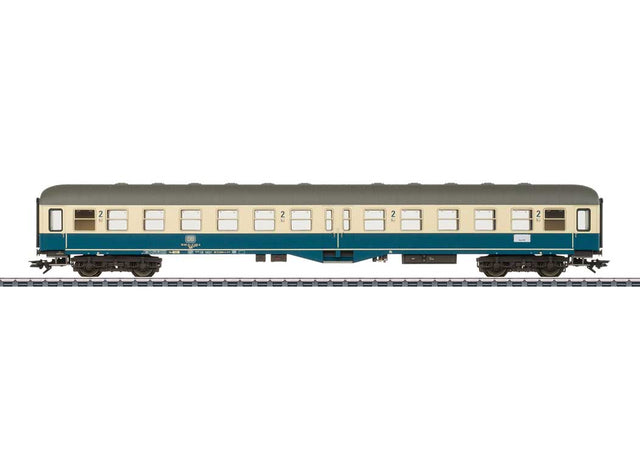 Type Bylb 421 2nd Class Coach - 3-Rail - Ready to Run -- German Federal Railroad DB (Era IV 1980, ocean blue, ivory, gray)