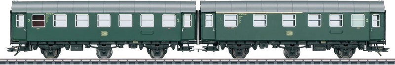 Type AB3ygeb & B3ygeb 2-Unit Passenger Car Set - 3-Rail Ready to Run -- German Federal Railroad DB (Era IV 1962, green, gray)
