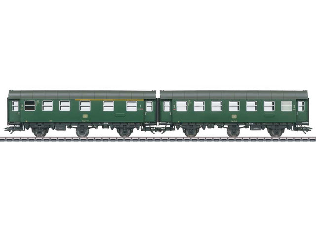 Type AB3yge 1/2nd Class, Type B3yge 2-Unit Rebuild Set - 3-Rail - Ready to R -- German Federal Railroad DB (Era III 1965, green, gray)