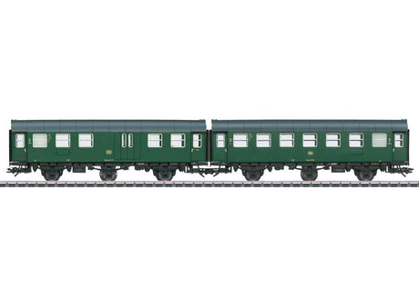 Rebuilt Type B3yge and BD3yg 2nd Class Car Set - 3-Rail - Ready to Run -- German Federal Railroad DB (Era III 1965, green, gray)