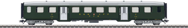 Type B4u 2nd Class Lightweight 2-Door Coach - 3-Rail - Ready to Run -- Swiss Federal Railways SBB 2976 (Era III 1956, green, silver)