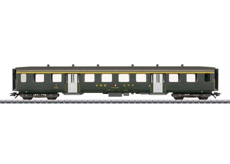1st Class Car w/Double Doors - 3-Rail - Ready to Run -- Swiss Federal Railways SBB/CFF/FFS #10217 (Era IV 1990, green, gray)