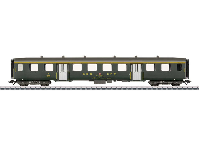 1st Class Car w/Double Doors - 3-Rail - Ready to Run -- Swiss Federal Railways SBB/CFF/FFS #10217 (Era IV 1990, green, gray)