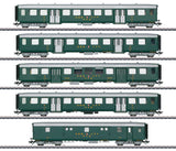 Lightweight Passenger Set w/Baggage & 4 Cars - 3-Rail - Ready to Run -- Swiss Federal Railways SBB (Era III 1950, green, silver)-2