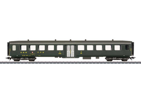 2nd Class Car w/Single Door - 3-Rail - Ready to Run -- Swiss Federal Railways SBB/CFF/FFS #10217 (Era IV 1990, green, gray)