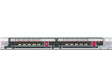 TGV INOUI Add-On R6 & R7 2nd Class Intermediate 2-Pack - 3-Rail - Ready to Run -- French State Railways SNCF Train #4713 (Era VI 2025, black, gray, white, red