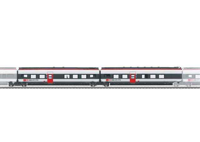 Type D & Type E 2nd Class Add-On for Giruno Train Set - 3-Rail - Ready to Run -- Swiss Federal Railways SBB RABe #501 022 (Era VI 2024, white, black, red)