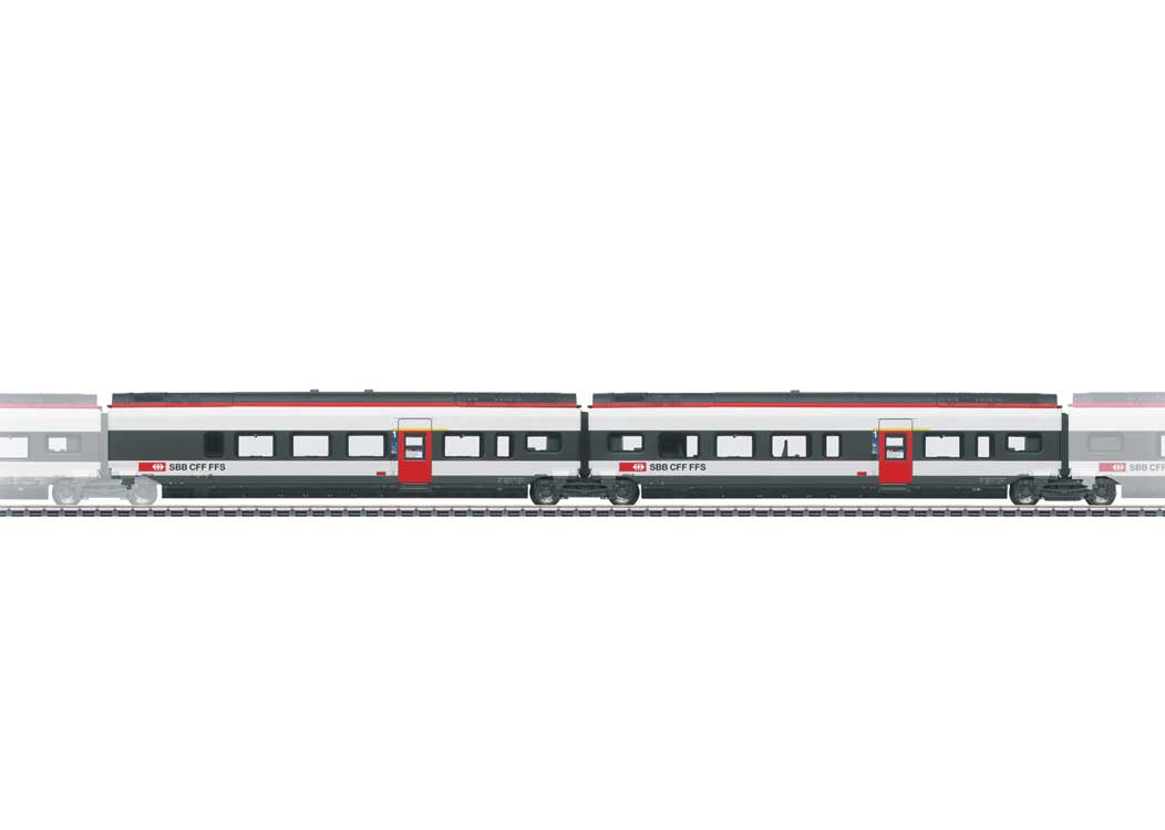 Type J & Type K 2nd Class Add-On for Giruno Train Set - 3-Rail - Ready to Run -- Swiss Federal Railways SBB RABe #501 022 (Era VI 2024, white, black, red)