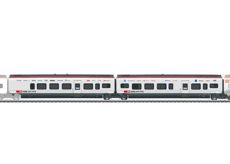 Intermediate Car Add-On for Class RABe 501 Giruno - 3-Rail - Ready to Run -- Swiss Federal Railways SBB Type J (A4) & K (A3) (Era VI 2018-19, white, gray