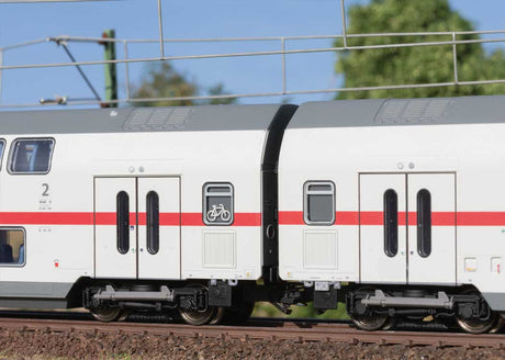IC2 Type DBpza 682.2 Bi-Level 2nd Class Coach - 3-Rail - Ready to Run -- German Railroad DB AG (Era VI 2020, white, gray, red)-2