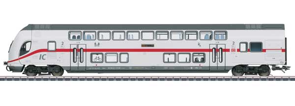 IC2 Type DBpbzfa 668.2 Bi-Level 2nd Class Cab Car - 3-Rail - Ready to Run -- German Railroad DB AG (Era VI 2020, white, gray, red)