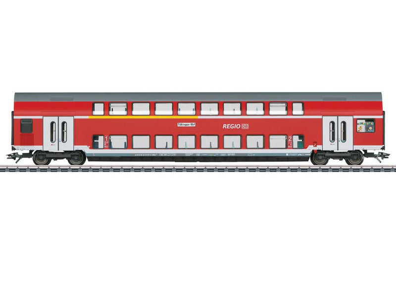 Type DABza 756 1st-2nd Class Bi-Level Coach- 3-Rail - Ready to Run -- German Railroad, Inc. DB AG (Era VI 2017, red, gray, white, Regio)